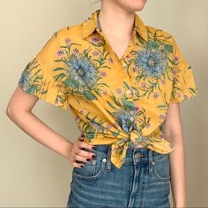 Madewell Ruffle-Sleeve Button-Down Shirt